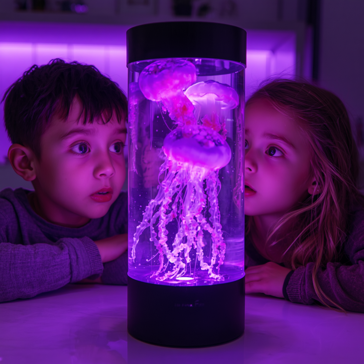 Luminária de água-viva LED com controle remoto e mudança de cor
