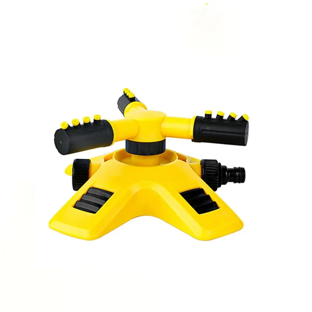 3-Arm Adjustable 360° Auto-Rotating Sprinkler System - Water-Saving Lawn Irrigation Garden Tool for Large Yards with Heavy Duty