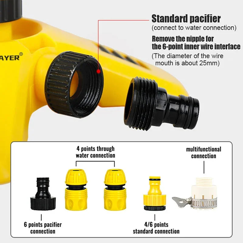 3-Arm Adjustable 360° Auto-Rotating Sprinkler System - Water-Saving Lawn Irrigation Garden Tool for Large Yards with Heavy Duty