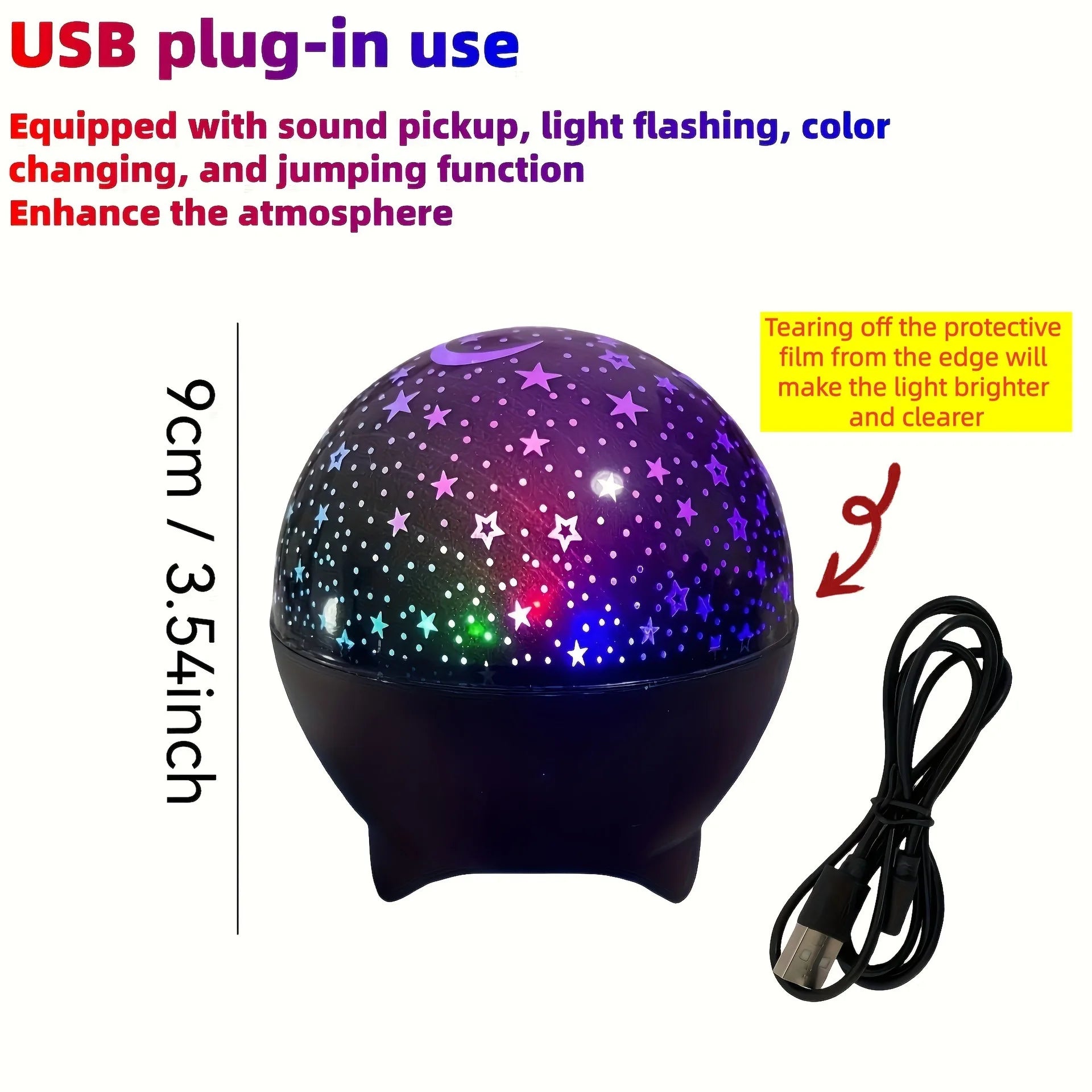 Projetor de luz noturna LED RGB