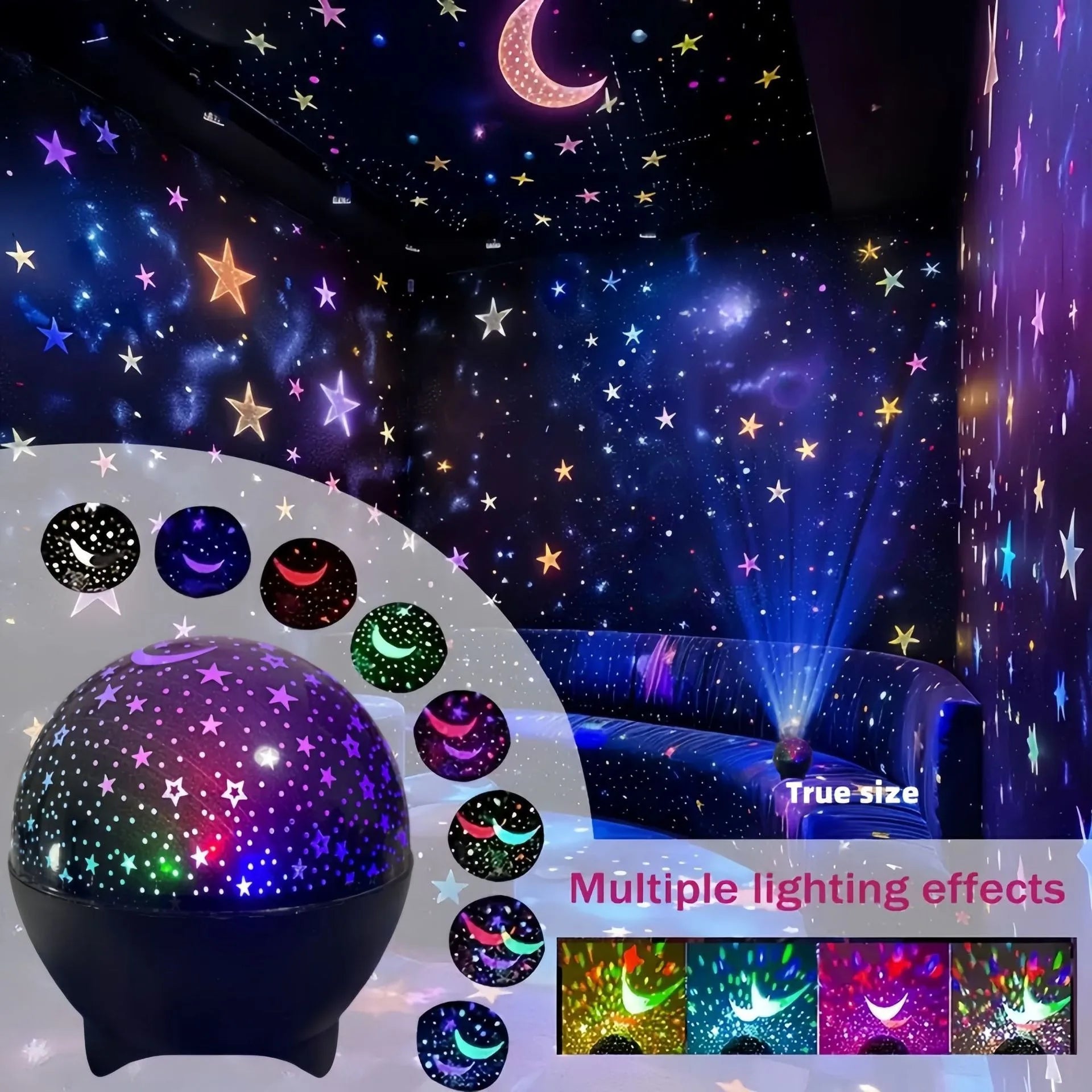 Projetor de luz noturna LED RGB